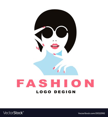 Logo elegant girl in glasses Royalty Free Vector Image