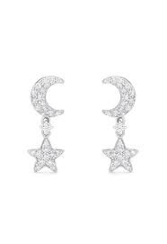 moon and star diamond earrings - Google Search