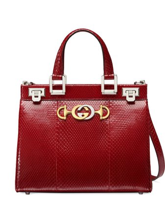 Gucci, Zumi Snakeskin Small Top Handle Bag