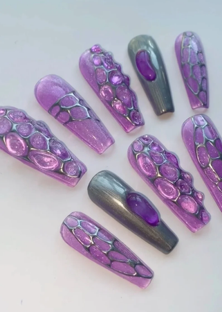 Chrome & Purple Nails
