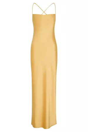 Sydney Straight Neck Slip Maxi Dress - Yellow - MESHKI