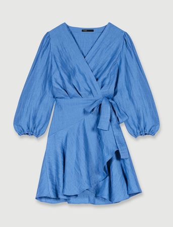 224RIFILOU Linen wrap dress - Dresses - Maje.com