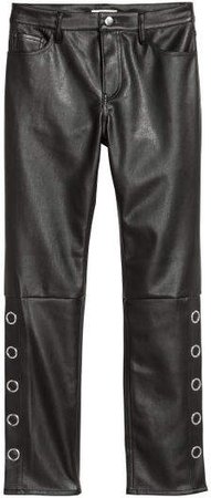 Faux Leather Pants - Black