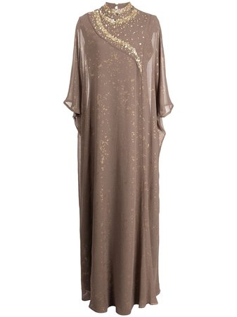 Amal Al Raisi Embellished Tulle half-sleeve Gown - Farfetch