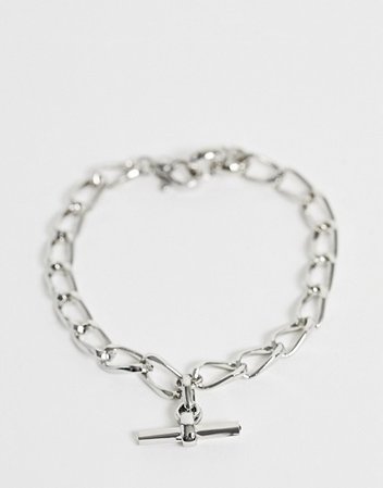 AllSaints toggle chain flex bracelet | ASOS silver