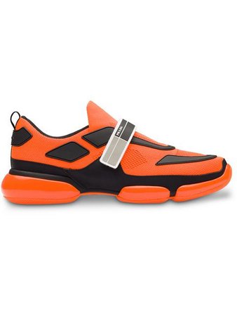 Prada orange Cloudbust neon sneakers