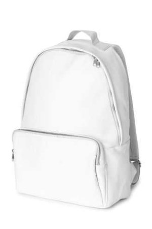 White leather backpack