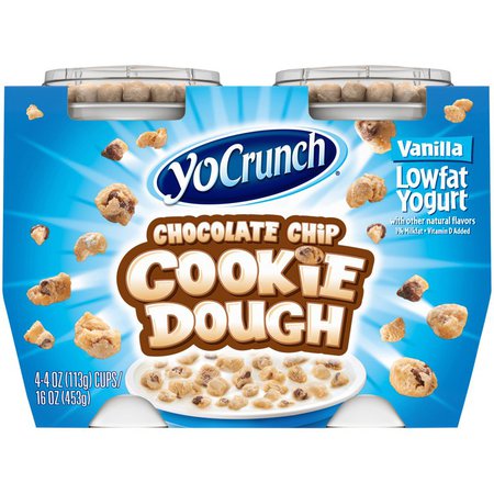 YoCrunch Low Fat Vanilla with Cookie Dough Yogurt, 4 Oz. Cups, 4 Count - Walmart.com