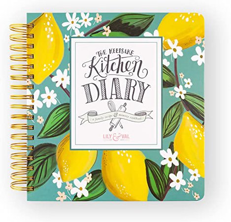 Amazon.com: Lily & Val Keepsake Kitchen Diary Cookbook: Whimsical Lemons, Recipe Book to Write in Your Own Recipes, 300 Customizable Pages with Included Cooking Tips and Hints: Kitchen & Dining