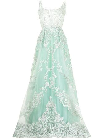 Shop Saiid Kobeisy floral-embroidered maxi dress with Express Delivery - FARFETCH