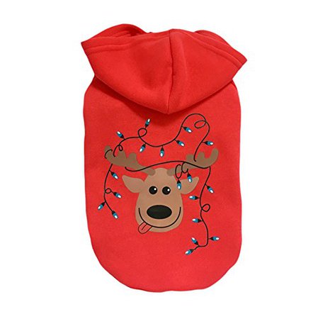 Amazon.com : I-Fashion Christmas Dog Hoodies Xmas Dog Sweater Costumes For Small and Meduim Dog winter clothes (M, Deer 3) : Gateway