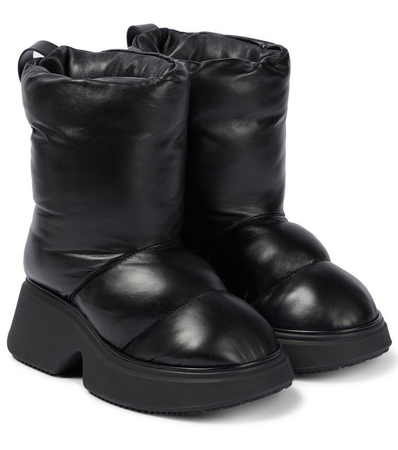 leather puffer boots