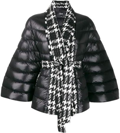 batwing houndstooth down jacket