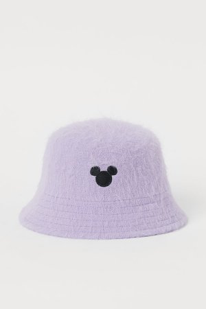Applique-detail Bucket Hat - Purple