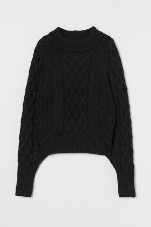 Cable-knit Sweater - Black - Ladies | H&M US