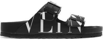 Garavani Birkenstock Printed Leather Sandals - Black