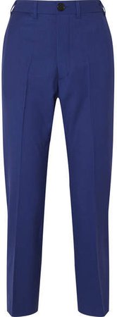 Wool-twill Straight-leg Pants - Royal blue
