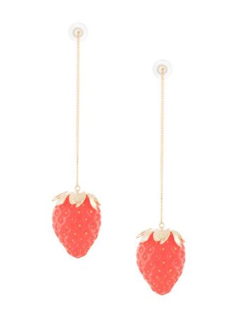 E.M. strawberry long pendant earrings - FARFETCH