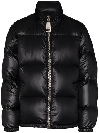 Moschino logo-appliqué puffer jacket black A06415217 - Farfetch