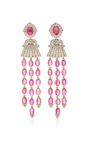 One Of A Kind 14k Gold, Ruby And Diamond Earrings By Amrapali | Moda Operandi