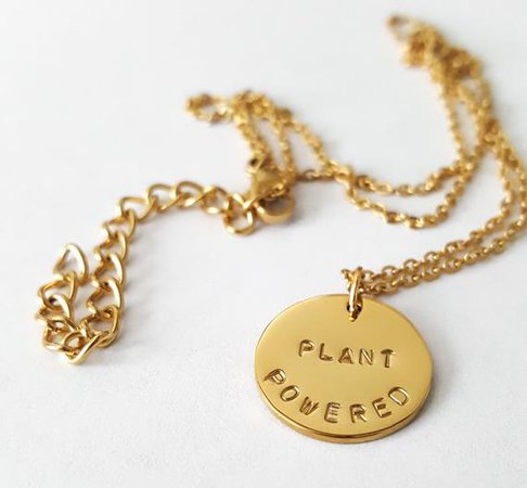 Plant Powered Hand Stamped Gold Coated Stainless Steel | Etsy