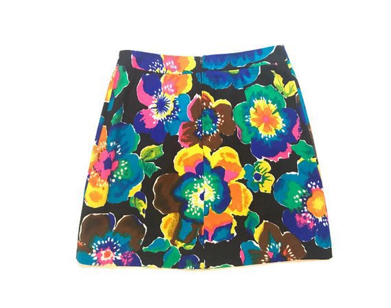 Vintage Bright Colored Handmade Skirt | Etsy