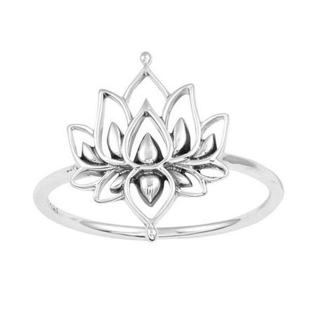 silver lotus flower ring