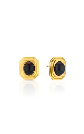 Aisling 24k Gold Vermeil & Onyx Earrings By Aureum | Moda Operandi