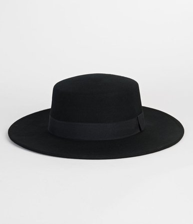 Black Wool Felt Bolero Hat – Unique Vintage