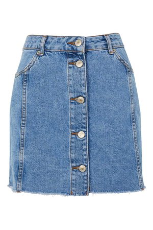Button Through Denim Skirt - Denim - Clothing - Topshop