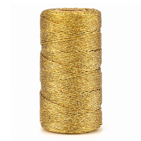110Yards Decorative Metallic Bakers Twine - Gold Wrapping Twine String --Inelastic - Glitter String for Wedding Favour, DIY Crafting Presents, Gift Wrapping Gift Tags, and Christmas Decorations