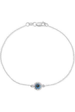 Ileana Makri | Double Eye 18-karat white gold, diamond and glass bracelet | NET-A-PORTER.COM