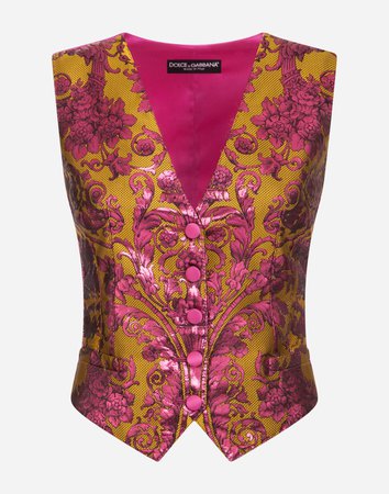 Women's Shirts and Tops | Dolce&Gabbana - LUREX JACQUARD VEST