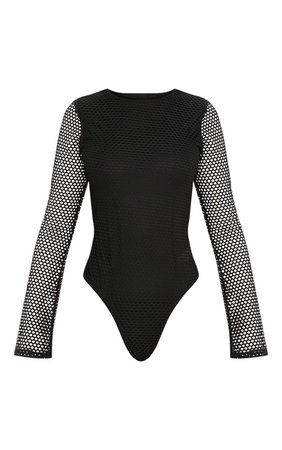 Neon Lime Fishnet Long Sleeve Bodysuit - Bodysuits - Tops - from £4 - Clothing | PrettyLittleThing