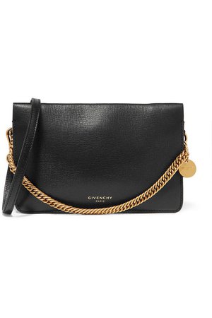 Givenchy | GV textured-leather and suede shoulder bag | NET-A-PORTER.COM