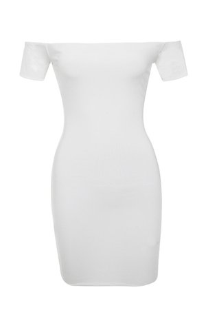 'Romantique' White Jersey Bardot Mini Dress - Mistress Rocks