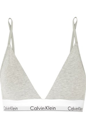 Calvin Klein Underwear | Stretch cotton and modal-blend jersey soft-cup triangle bra | NET-A-PORTER.COM