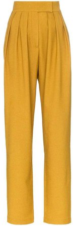 high-waisted pleated trousers