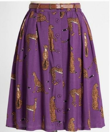 Modcloth Purple Cheetah Print Skirt