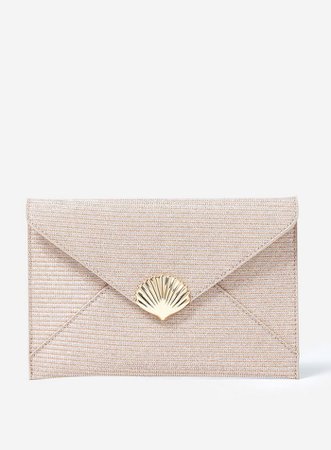 Rose Gold Shell Clutch Bag | Dorothy Perkins