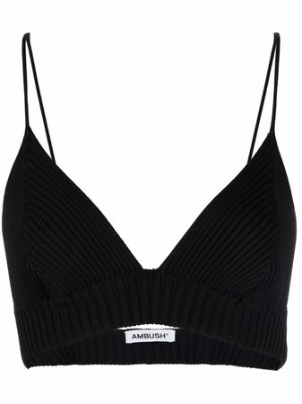 Shop AMBUSH ribbed knit bra top with Express Delivery - FARFETCH