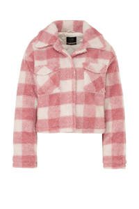 C&A Clockhouse geruite teddy jas roze/wit | wehkamp