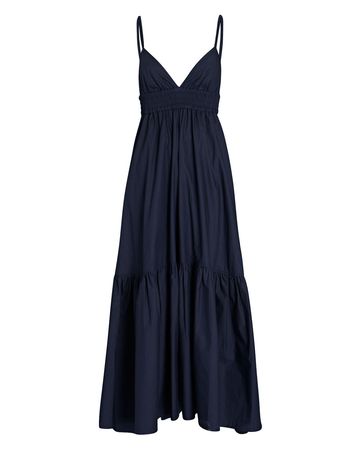 A.L.C. Rhodes Smocked Cotton Maxi Dress | INTERMIX®.
