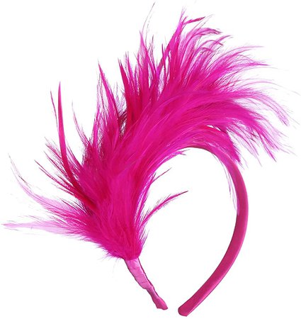 FELIZHOUSE 1920s Fascinator with Feathers Headband for Women Kentucky Derby Wedding Tea Party Headwear (Rose) at Amazon Women’s Clothing store