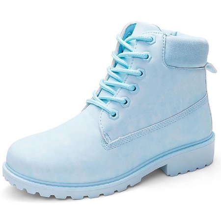 Pastel Blue Lace Up Boots 1