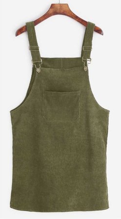 Olive green overall dress