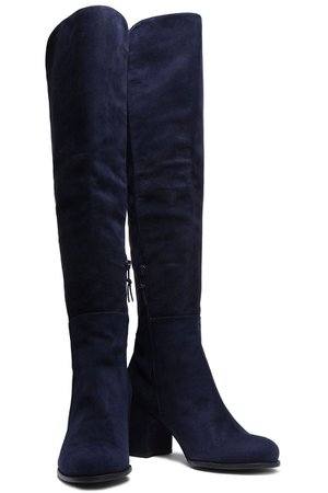 Midnight blue Suede knee boots | Sale up to 70% off | THE OUTNET | STUART WEITZMAN | THE OUTNET