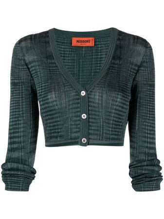 Shop Missoni stripe-patterned cropped cardigan with Express Delivery - FARFETCH