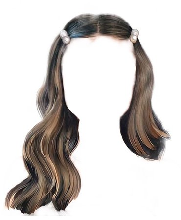 brown hair with clips png