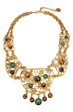 Ben-Amun Multicolor Golden Lace Bib Necklace | Nordstrom
